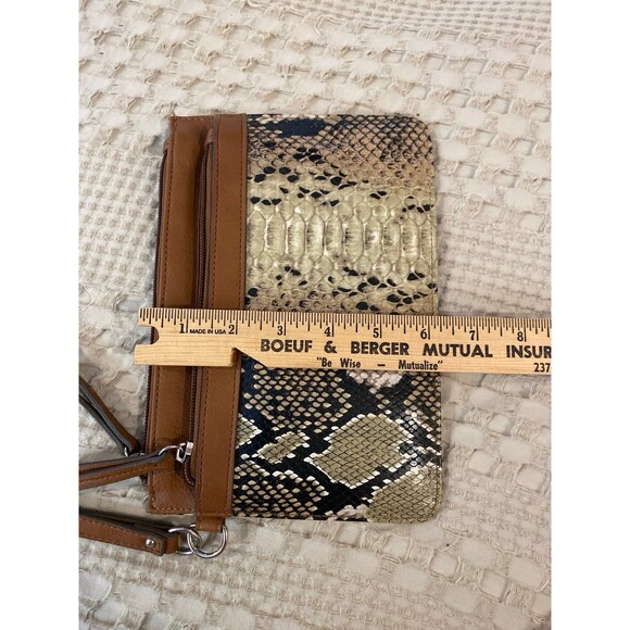 Mossimo Faux Snakeskin Wristlet Bag Purse Clutch Wallet size 9 in x 6.25 inches - Picture 10 of 10